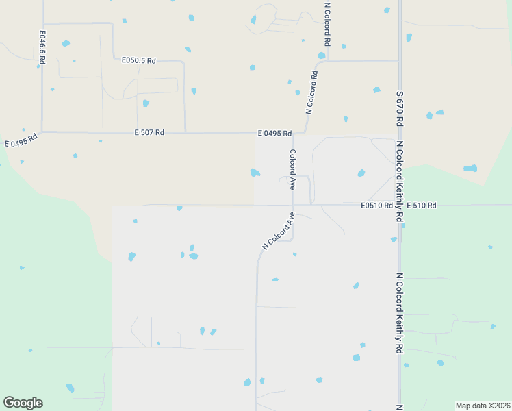 map of restaurants, bars, coffee shops, grocery stores, and more near E0510 Road in Colcord