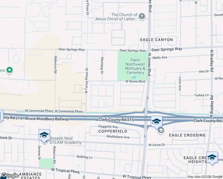 map of restaurants, bars, coffee shops, grocery stores, and more near 6567 Affermato Street in Las Vegas