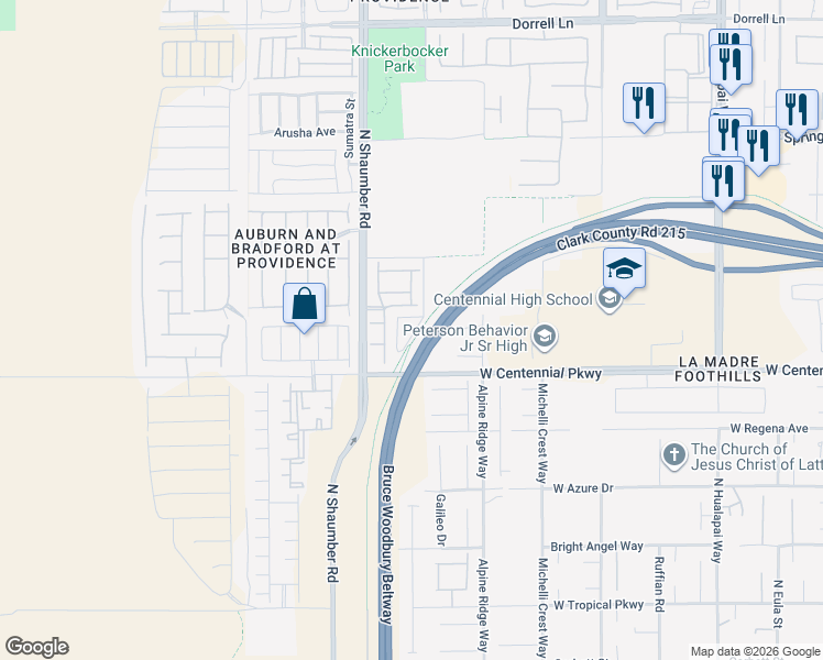 map of restaurants, bars, coffee shops, grocery stores, and more near 10565 Constant Spring Avenue in Las Vegas