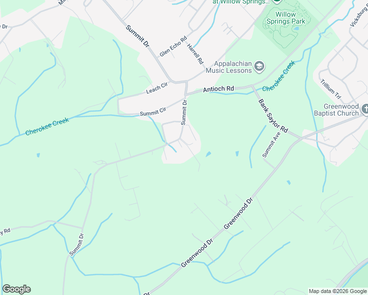 map of restaurants, bars, coffee shops, grocery stores, and more near 516 Summit Drive in Jonesborough
