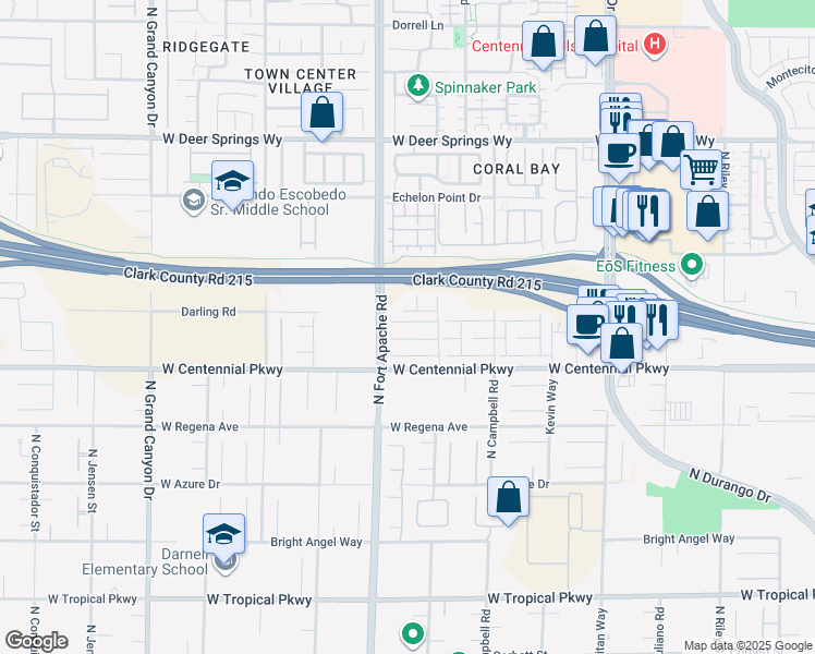 map of restaurants, bars, coffee shops, grocery stores, and more near 9163 Grand Sunburst Court in Las Vegas