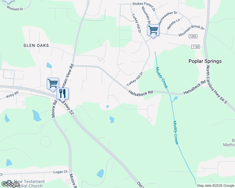 map of restaurants, bars, coffee shops, grocery stores, and more near 204 Helsabeck Road in King