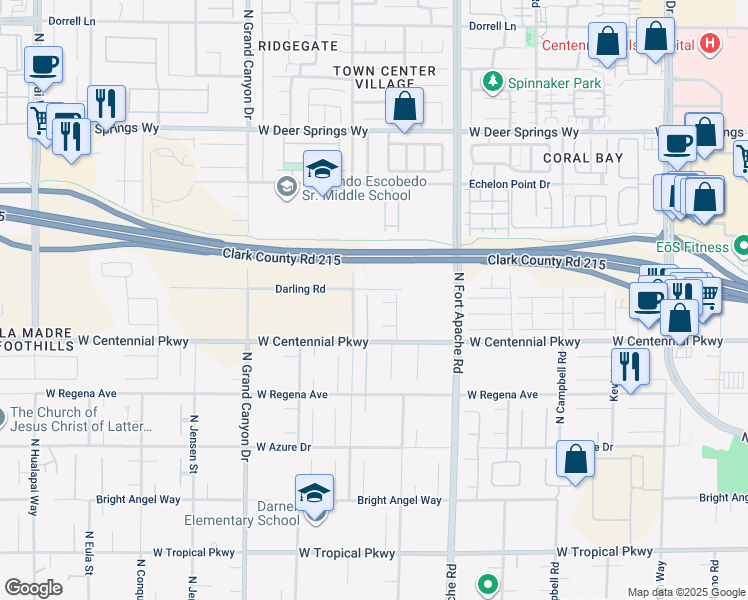 map of restaurants, bars, coffee shops, grocery stores, and more near 6480 Trautman Court in Las Vegas
