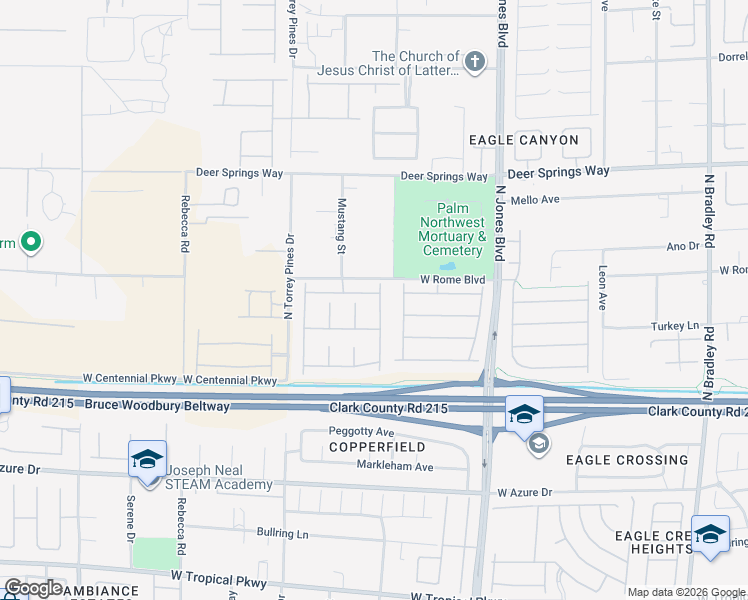 map of restaurants, bars, coffee shops, grocery stores, and more near 6567 Affermato Street in Las Vegas
