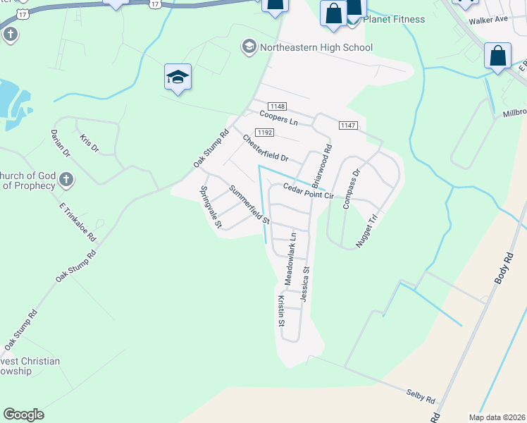 map of restaurants, bars, coffee shops, grocery stores, and more near 901 Cedar Point Circle in Elizabeth City