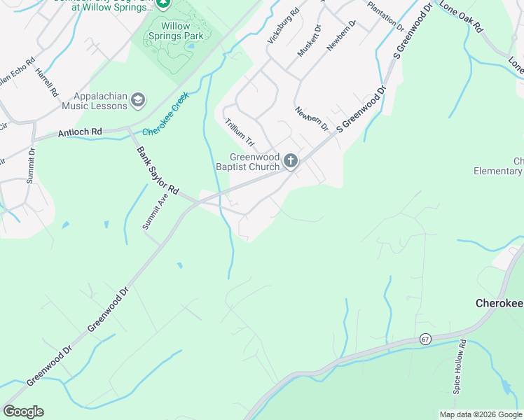 map of restaurants, bars, coffee shops, grocery stores, and more near 151 Elliott and Scott Circle in Johnson City