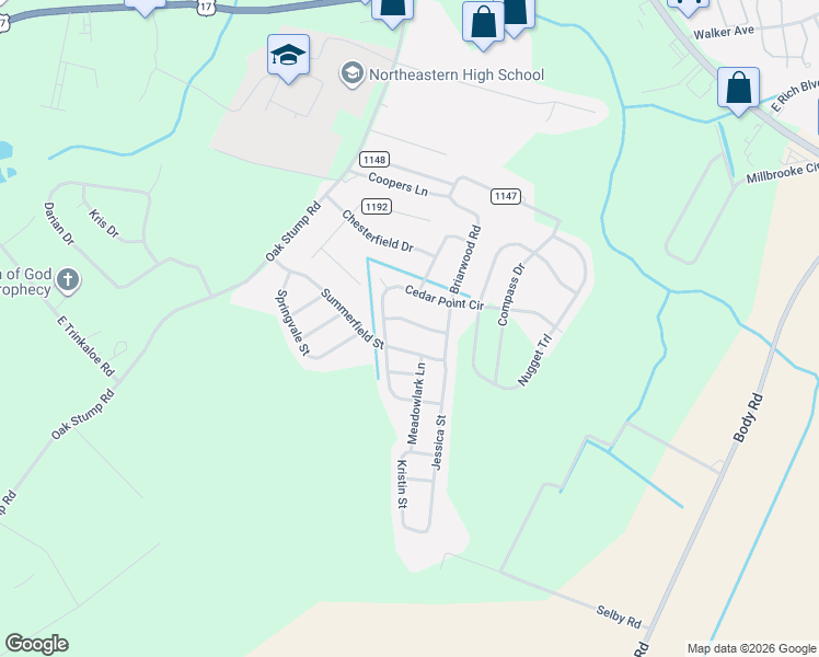 map of restaurants, bars, coffee shops, grocery stores, and more near 1915 Evergreen Drive in Elizabeth City