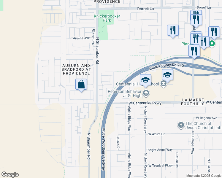 map of restaurants, bars, coffee shops, grocery stores, and more near 10555 Ridge Glow Avenue in Las Vegas