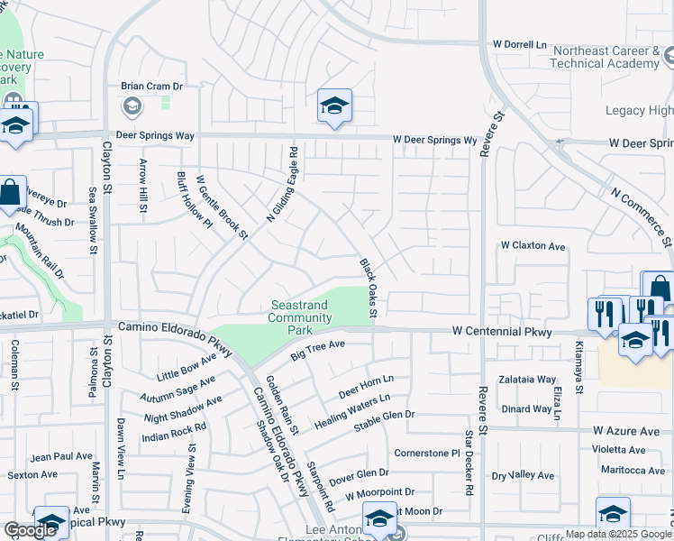 map of restaurants, bars, coffee shops, grocery stores, and more near 1308 Silent Sunset Avenue in North Las Vegas