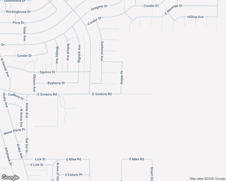 map of restaurants, bars, coffee shops, grocery stores, and more near 2200 East Simkins Road in Pahrump