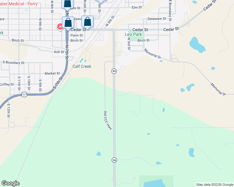 map of restaurants, bars, coffee shops, grocery stores, and more near 4th Street in Perry