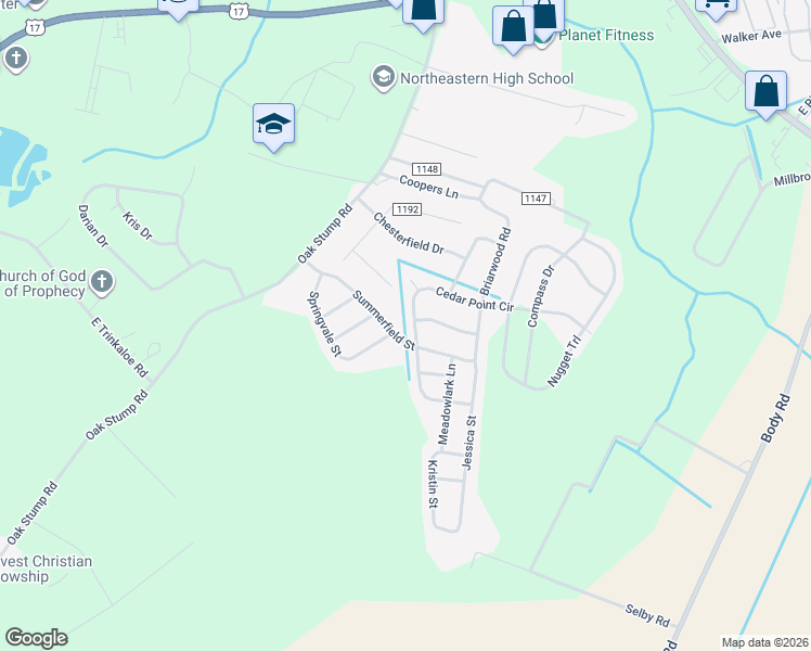 map of restaurants, bars, coffee shops, grocery stores, and more near 901 Cedar Point Cir in Elizabeth City