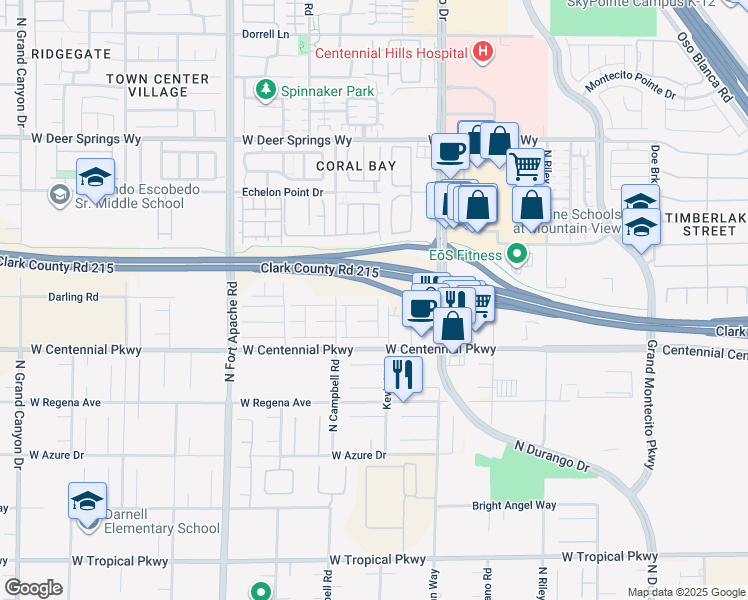 map of restaurants, bars, coffee shops, grocery stores, and more near 8932 West Ryan Creek Avenue in Las Vegas