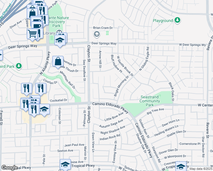 map of restaurants, bars, coffee shops, grocery stores, and more near 6504 Diamond Point Court in North Las Vegas