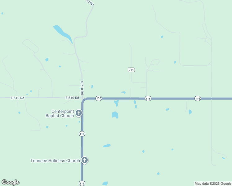 map of restaurants, bars, coffee shops, grocery stores, and more near 23586 Oklahoma 116 in Colcord