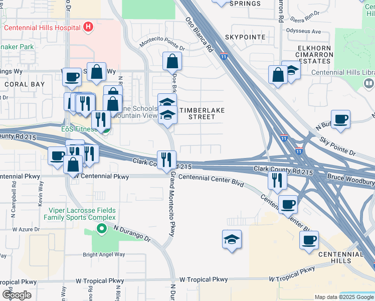 map of restaurants, bars, coffee shops, grocery stores, and more near 6509 Alpine Winter Court in Las Vegas