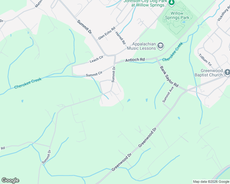 map of restaurants, bars, coffee shops, grocery stores, and more near 516 Summit Drive in Jonesborough
