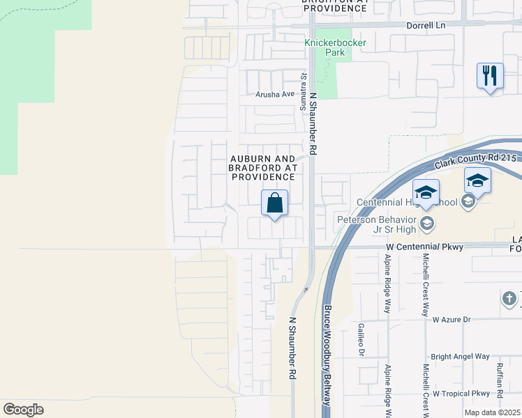 map of restaurants, bars, coffee shops, grocery stores, and more near 10725 Mentesana Avenue in Las Vegas