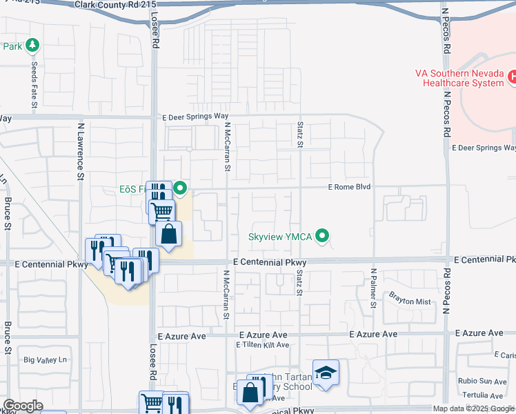 map of restaurants, bars, coffee shops, grocery stores, and more near 2824 King Michael Avenue in North Las Vegas