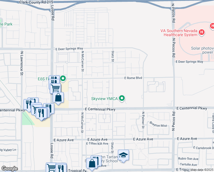 map of restaurants, bars, coffee shops, grocery stores, and more near 2924 Covatta Court in North Las Vegas