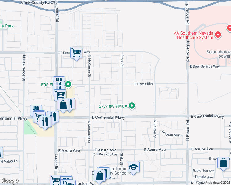 map of restaurants, bars, coffee shops, grocery stores, and more near 2924 Covatta Court in North Las Vegas