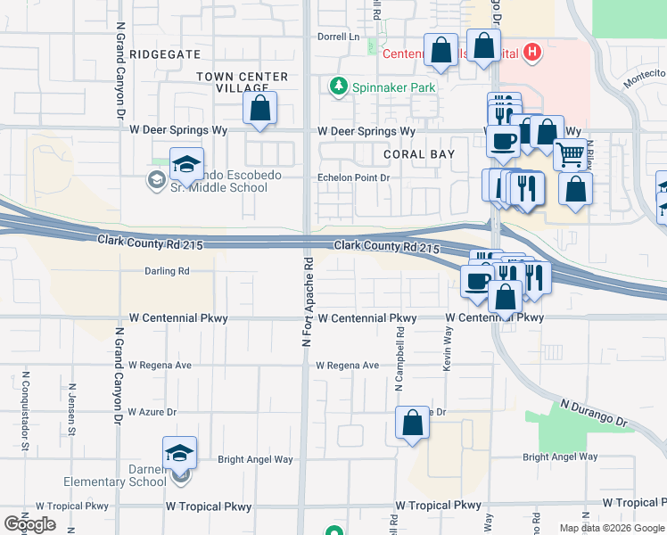 map of restaurants, bars, coffee shops, grocery stores, and more near 9170 Grand Sunburst Court in Las Vegas
