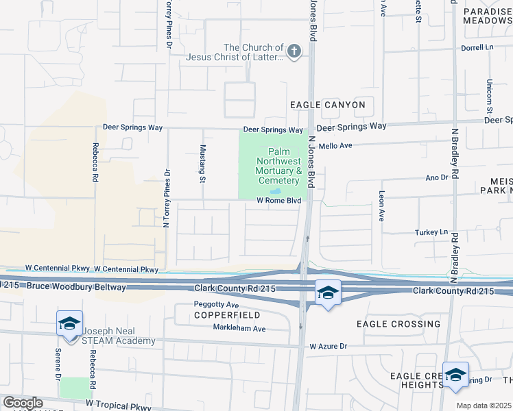 map of restaurants, bars, coffee shops, grocery stores, and more near 6162 Denton Ranch Road in Las Vegas