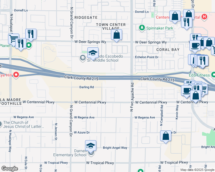 map of restaurants, bars, coffee shops, grocery stores, and more near 6503 Adrian Ridge Court in Las Vegas