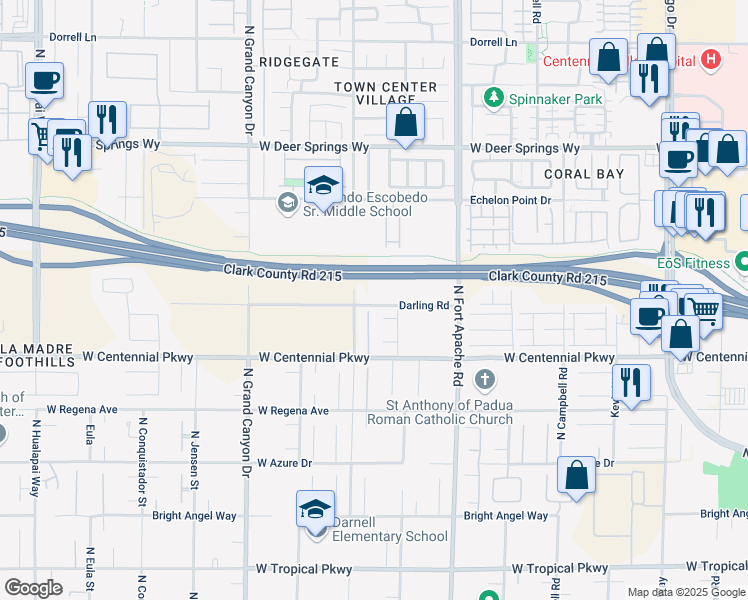 map of restaurants, bars, coffee shops, grocery stores, and more near 6503 Adrian Ridge Court in Las Vegas