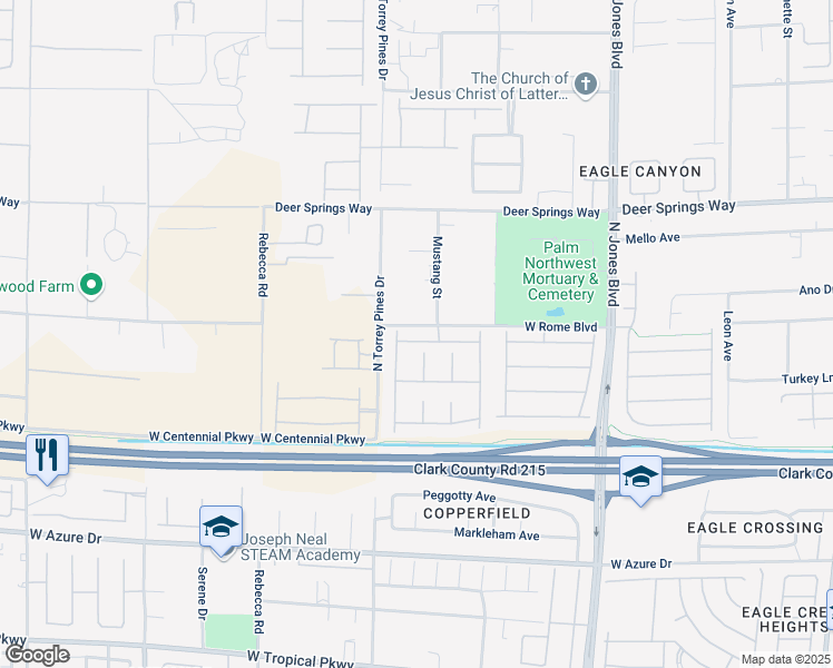 map of restaurants, bars, coffee shops, grocery stores, and more near 6336 San Gagano Avenue in Las Vegas
