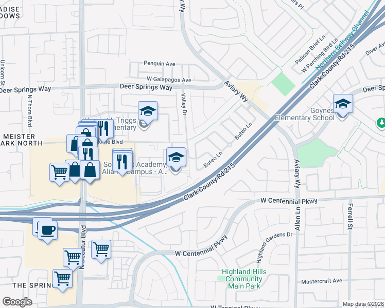 map of restaurants, bars, coffee shops, grocery stores, and more near 4229 Cape Eagle Avenue in North Las Vegas