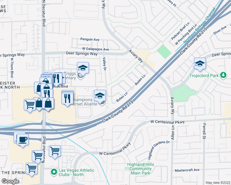map of restaurants, bars, coffee shops, grocery stores, and more near 4216 Cape Eagle Avenue in North Las Vegas