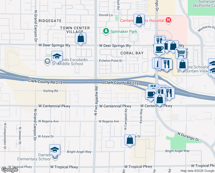 map of restaurants, bars, coffee shops, grocery stores, and more near 6560 Delicate Petal Court in Las Vegas