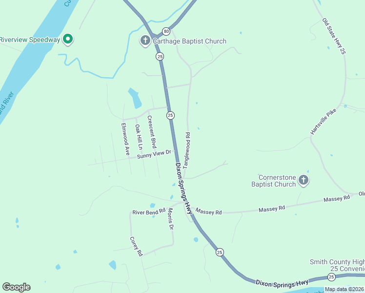 map of restaurants, bars, coffee shops, grocery stores, and more near 10 Tanglewood Road in Carthage