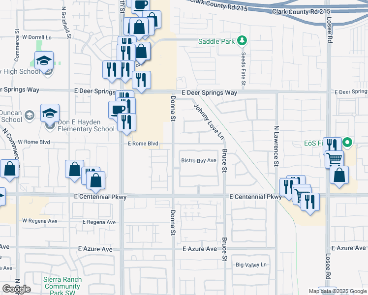 map of restaurants, bars, coffee shops, grocery stores, and more near 916 Echo Beach Avenue in North Las Vegas