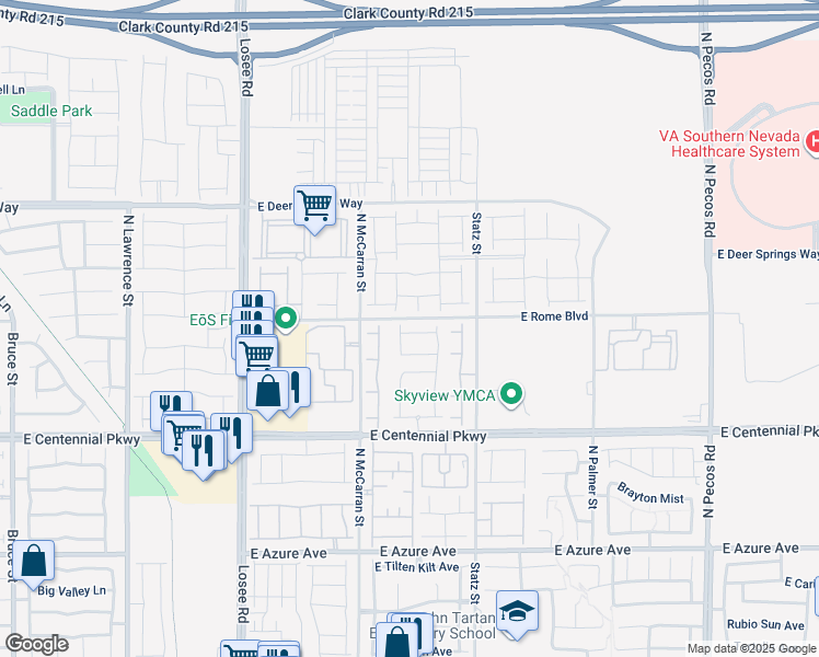 map of restaurants, bars, coffee shops, grocery stores, and more near 2824 Swanson Avenue in North Las Vegas