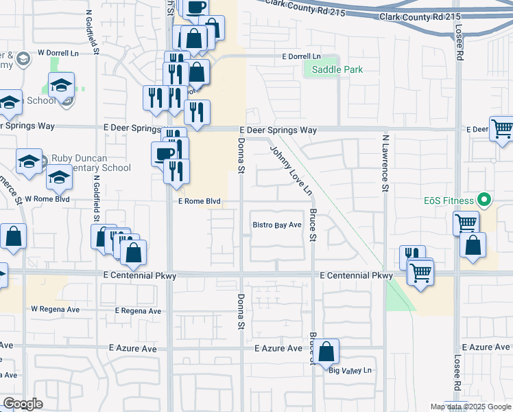 map of restaurants, bars, coffee shops, grocery stores, and more near 916 Echo Beach Avenue in North Las Vegas
