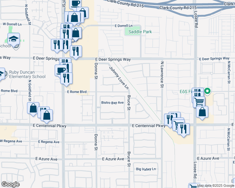 map of restaurants, bars, coffee shops, grocery stores, and more near 1120 Echo Beach Avenue in North Las Vegas