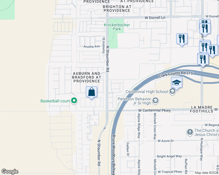 map of restaurants, bars, coffee shops, grocery stores, and more near 6531 Dunns River Street in Las Vegas
