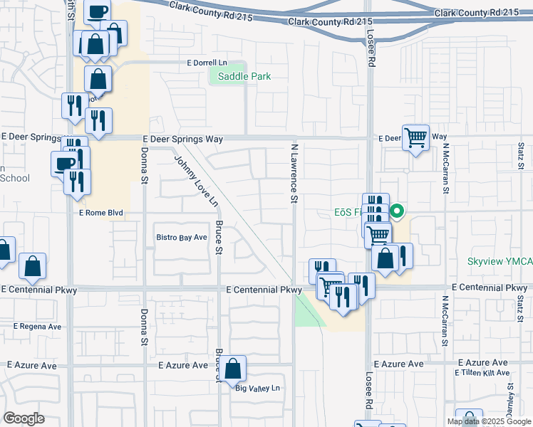 map of restaurants, bars, coffee shops, grocery stores, and more near 1608 Patrick Thomas Court in North Las Vegas