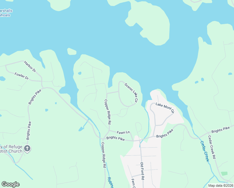 map of restaurants, bars, coffee shops, grocery stores, and more near 2620 Scenic Lake Circle in Morristown