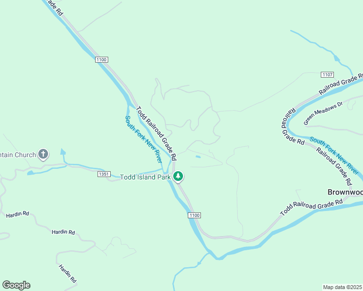 map of restaurants, bars, coffee shops, grocery stores, and more near 1416 Todd Railroad Grade Road in Todd