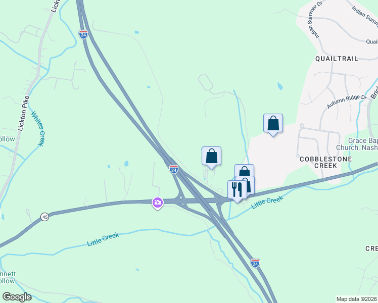 map of restaurants, bars, coffee shops, grocery stores, and more near 533 Hickory Hills Boulevard in Nashville