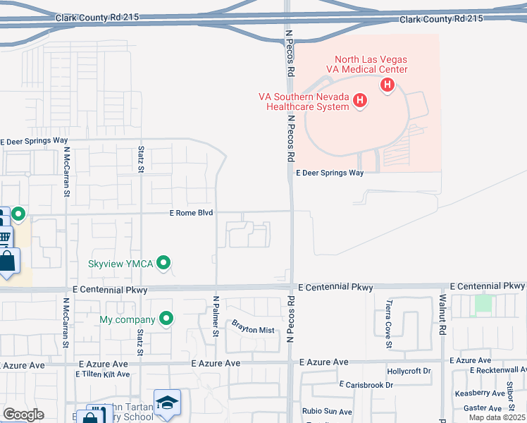 map of restaurants, bars, coffee shops, grocery stores, and more near Rome Boulevard in North Las Vegas