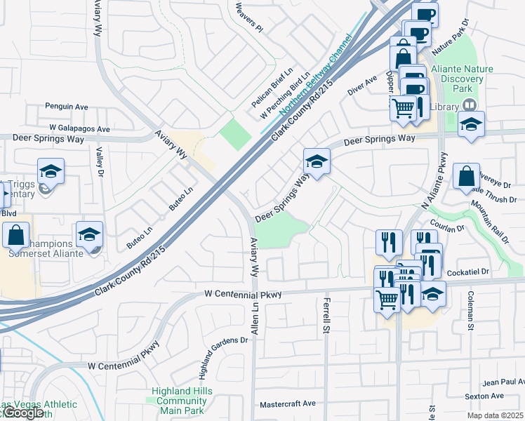 map of restaurants, bars, coffee shops, grocery stores, and more near 6616 Lavender Lilly Lane in North Las Vegas