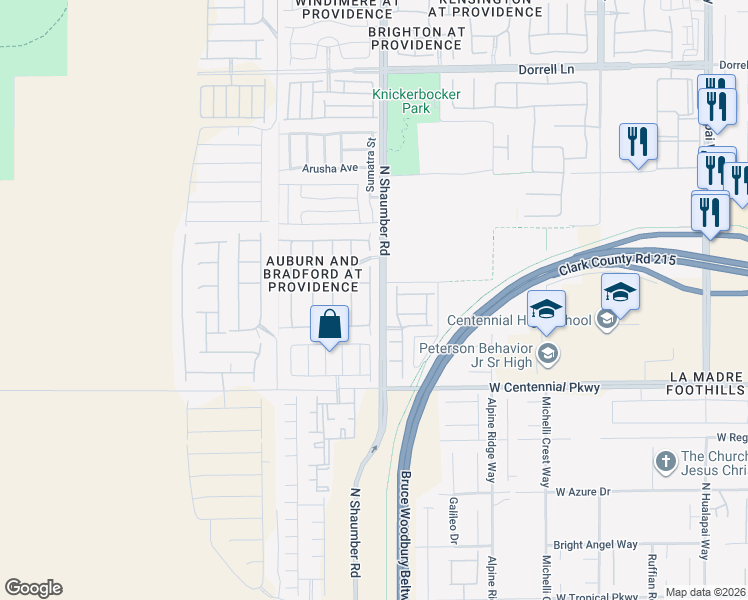 map of restaurants, bars, coffee shops, grocery stores, and more near 6550 Grand Concourse Street in Las Vegas