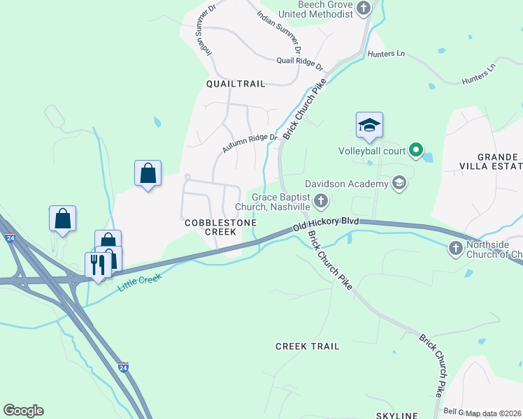 map of restaurants, bars, coffee shops, grocery stores, and more near 4204 Brick Church Pike in Nashville
