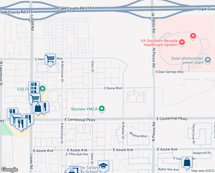 map of restaurants, bars, coffee shops, grocery stores, and more near 6602 Windy Palm Street in North Las Vegas