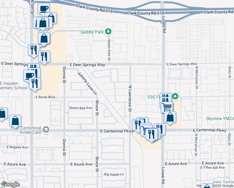 map of restaurants, bars, coffee shops, grocery stores, and more near 1704 Patrick Thomas Court in North Las Vegas