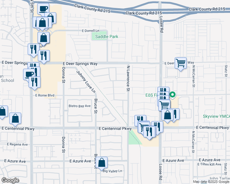 map of restaurants, bars, coffee shops, grocery stores, and more near 1704 Patrick Thomas Court in North Las Vegas